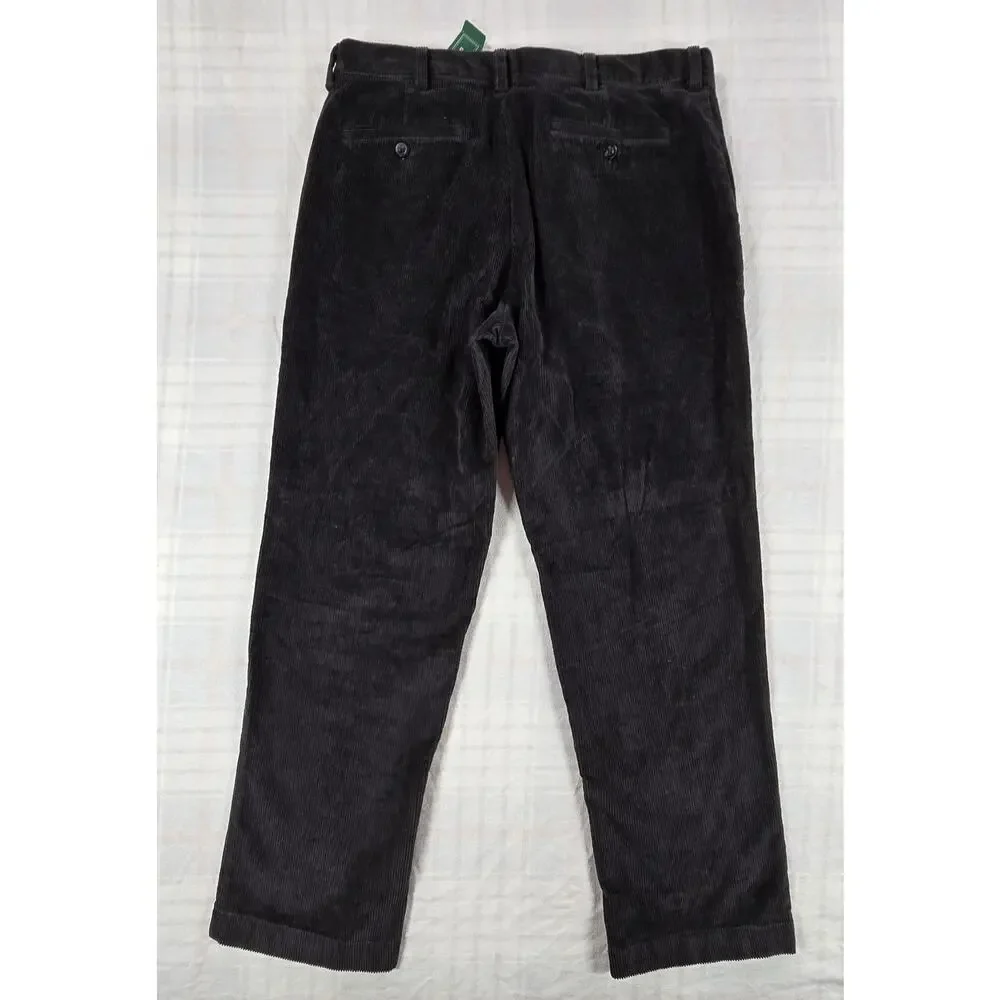 LL Bean Mens Stretch Country Corduroy Pants Dark Charcoal Classic Fit 34X30 NWT